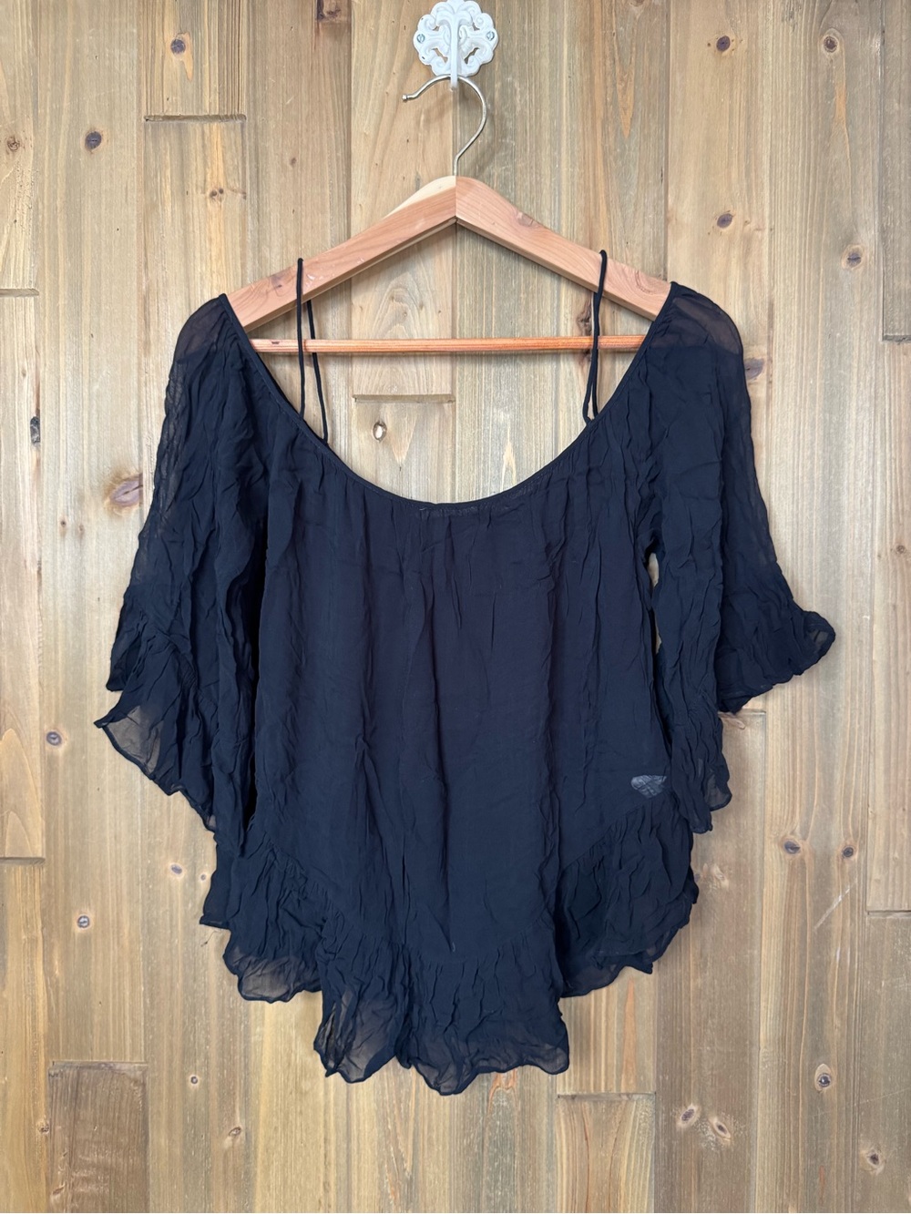 Zara Trafaluc Black Off-Shoulder Lightweight Women's Top
